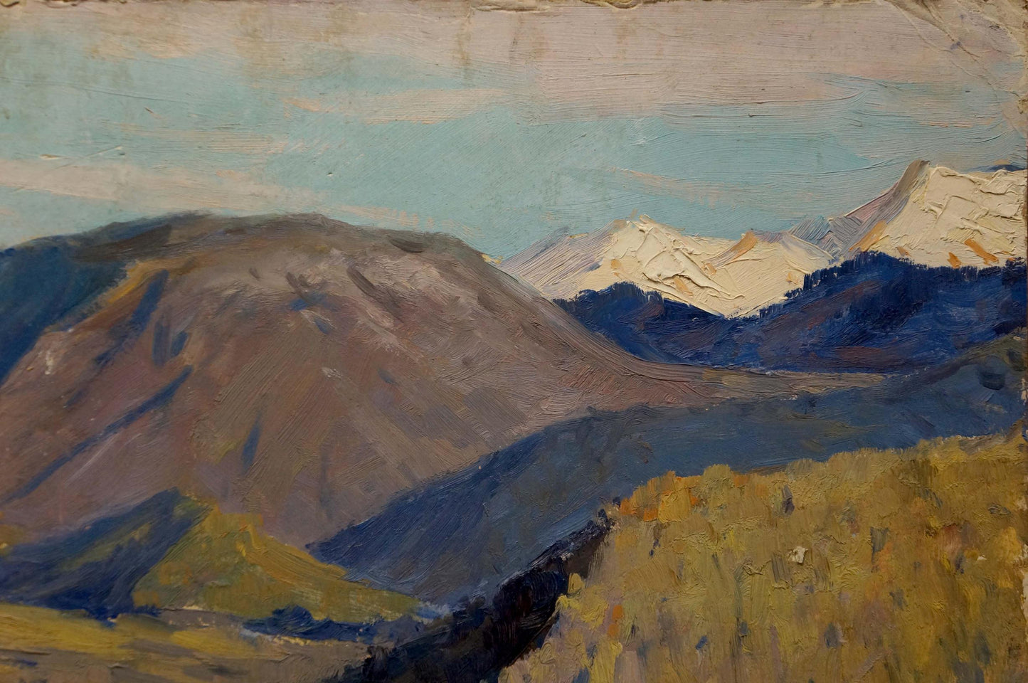 Oil painting of layered mountains by Egorov Boris Kuzmich