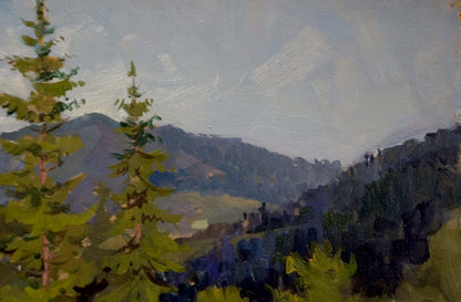 Oil painting of mountain landscape by Fomin Anatoly Nikiforovich