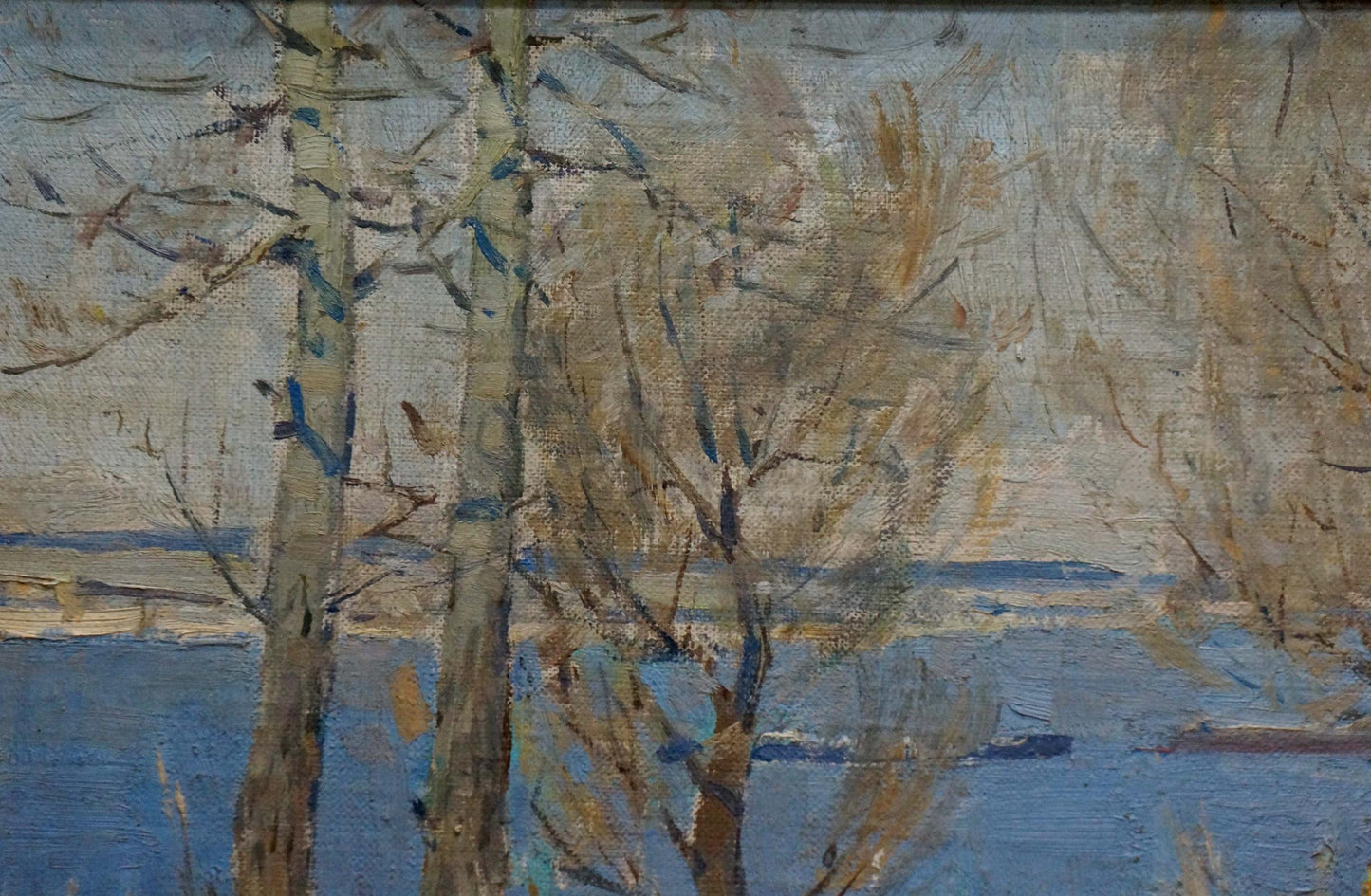 Oil painting of children near shore by Lysenko Sergey Nikolaevich