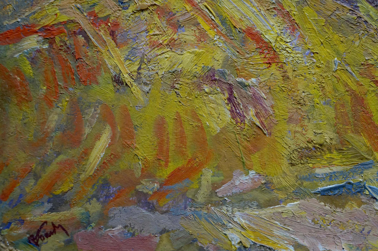 Vibrant oil painting of vineyards by Babentsov Victor Vladimirovich