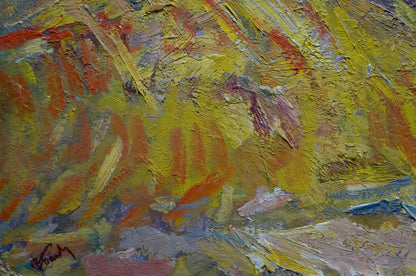 Vibrant oil painting of vineyards by Babentsov Victor Vladimirovich