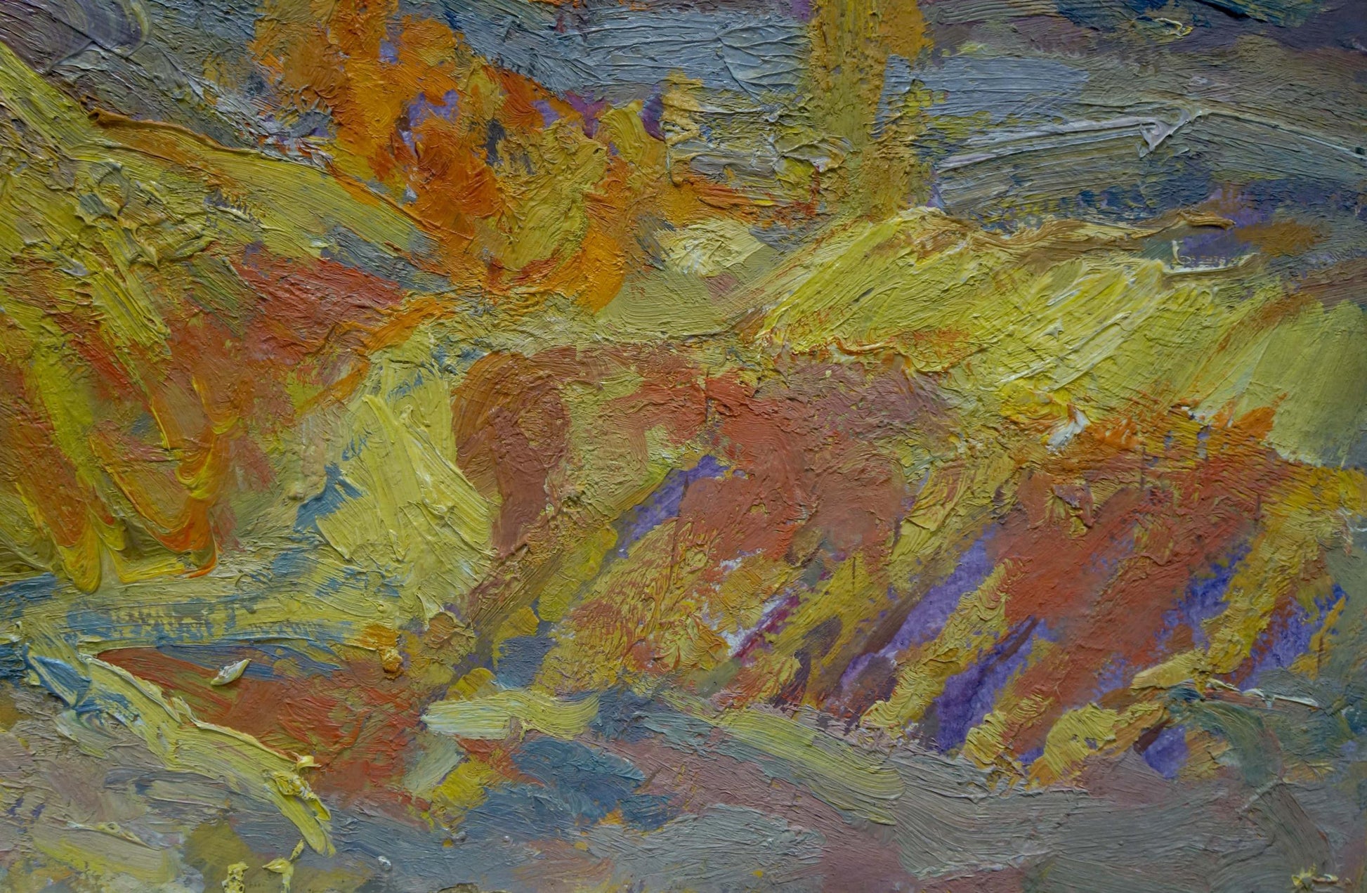 Oil painting of vineyards by Babentsov Victor Vladimirovich with bold colorful strokes