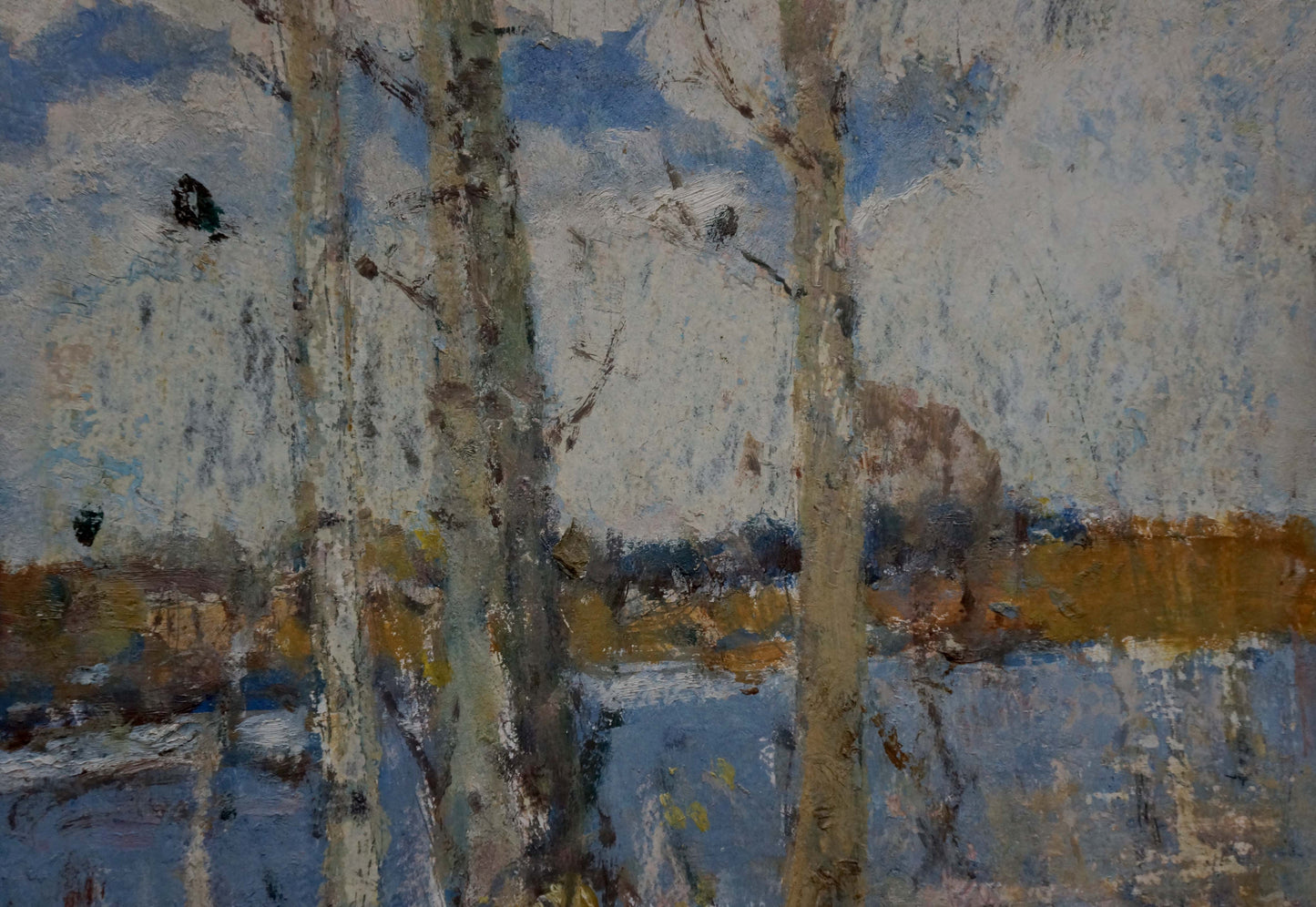 Oil painting Winter is leaving by Nesterenko Nikolay Vasilievich, birch trees