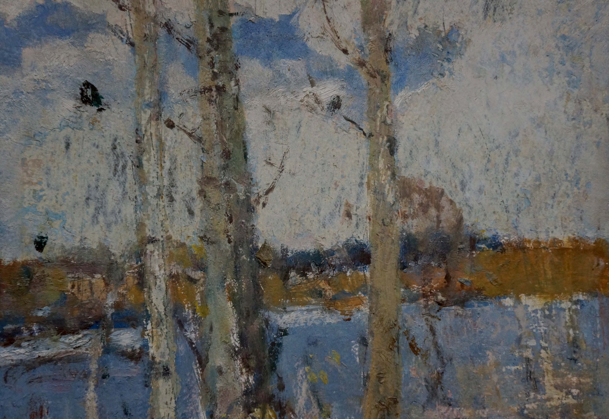 Oil painting Winter is leaving by Nesterenko Nikolay Vasilievich, birch trees