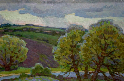 Grigory Savelievich Ruban's oil painting "Blooming Field"