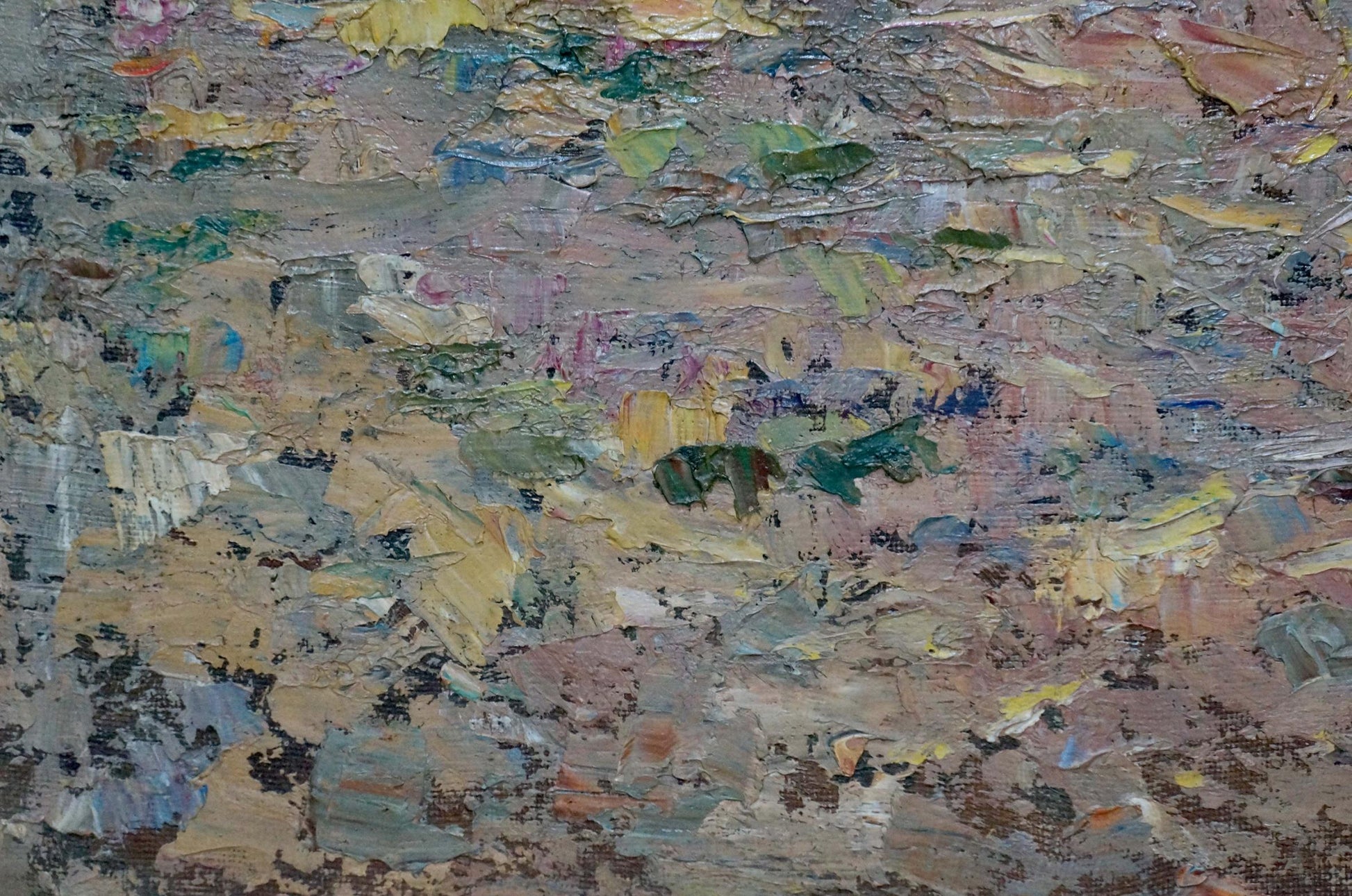 Oil painting Garden by Sheludko Leonid Nikolaevich, impasto earth tones