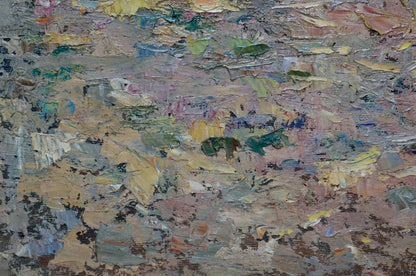 Oil painting Garden by Sheludko Leonid Nikolaevich, impasto earth tones