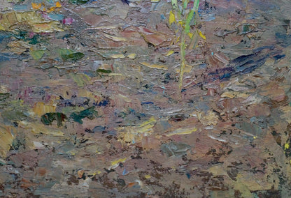 Oil painting Garden by Sheludko Leonid Nikolaevich: textured patchy field