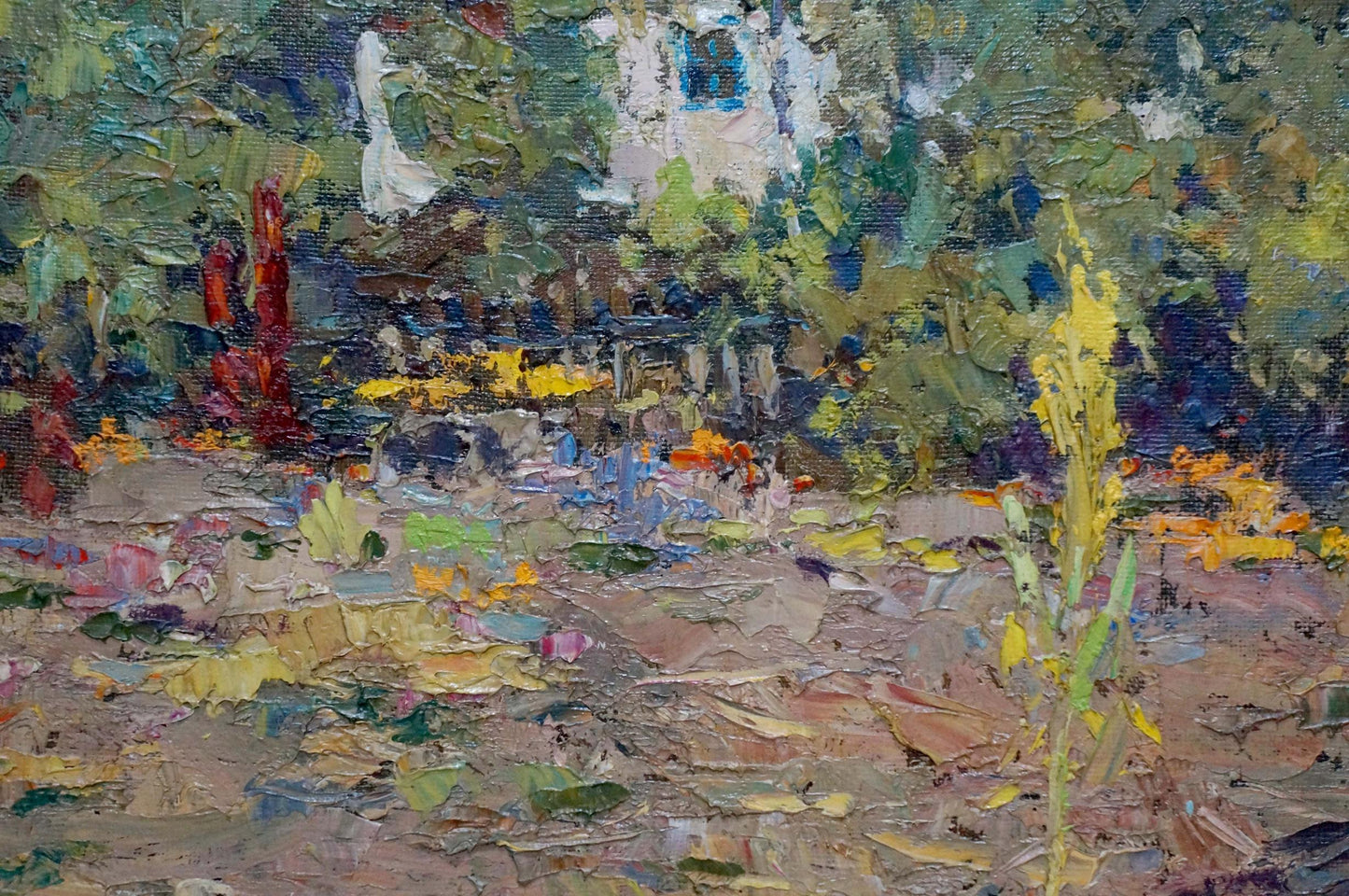 Impasto oil painting of garden scene by Sheludko Leonid Nikolaevich
