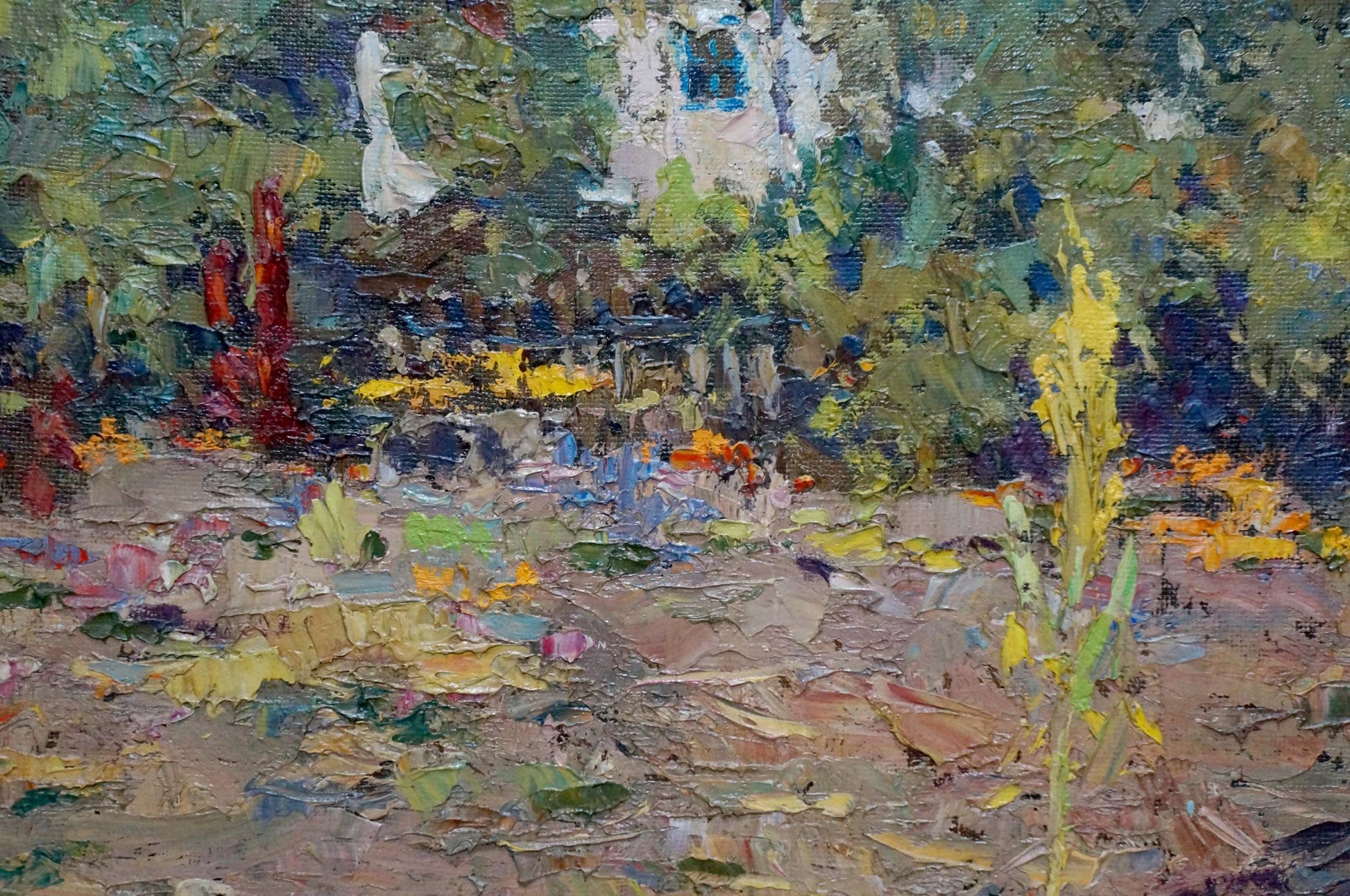 Impasto oil painting of garden scene by Sheludko Leonid Nikolaevich