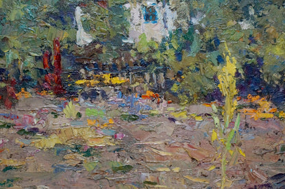 Impasto oil painting of garden scene by Sheludko Leonid Nikolaevich