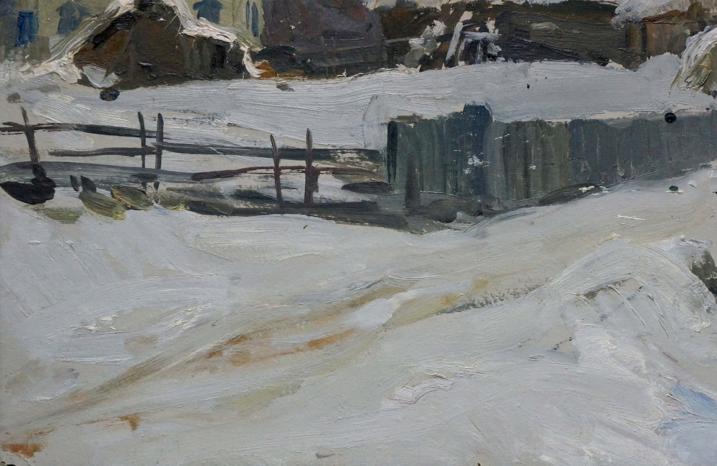 Winter has come oil painting by Gantman Moses Faybovich snowy landscape
