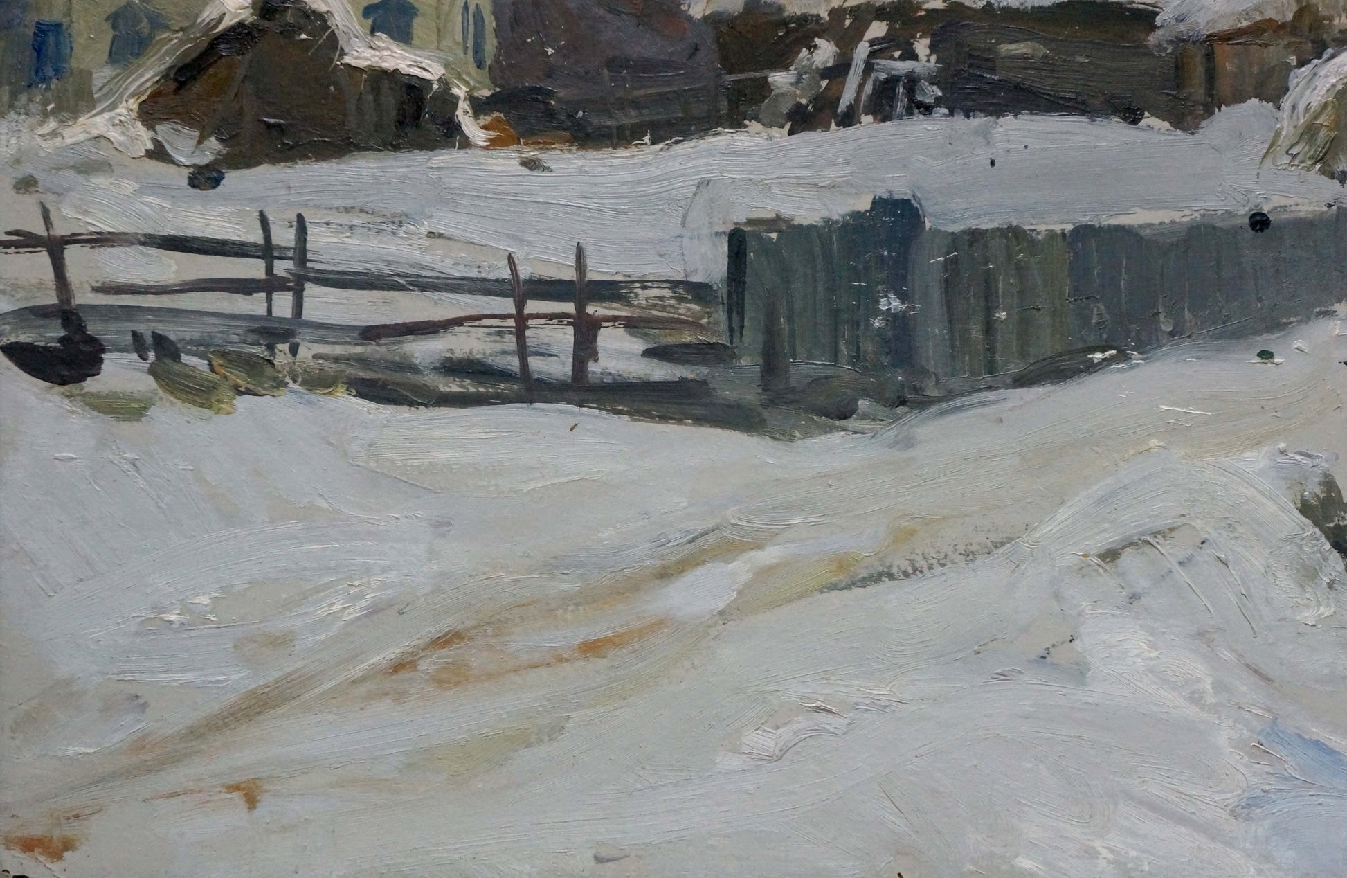 Winter has come oil painting by Gantman Moses Faybovich snowy landscape