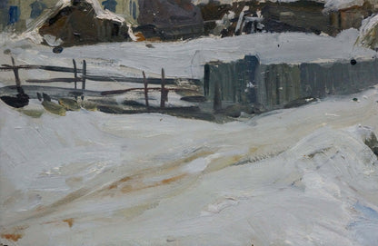 Winter has come oil painting by Gantman Moses Faybovich snowy landscape