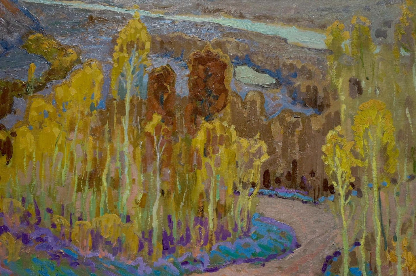 Oil painting Golden autumn by Zhabinsky A. M. with golden trees