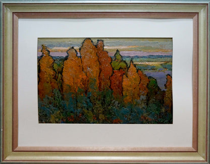 Oil painting by Konstantinopolskiy Adolf Markovich: autumn rock formations