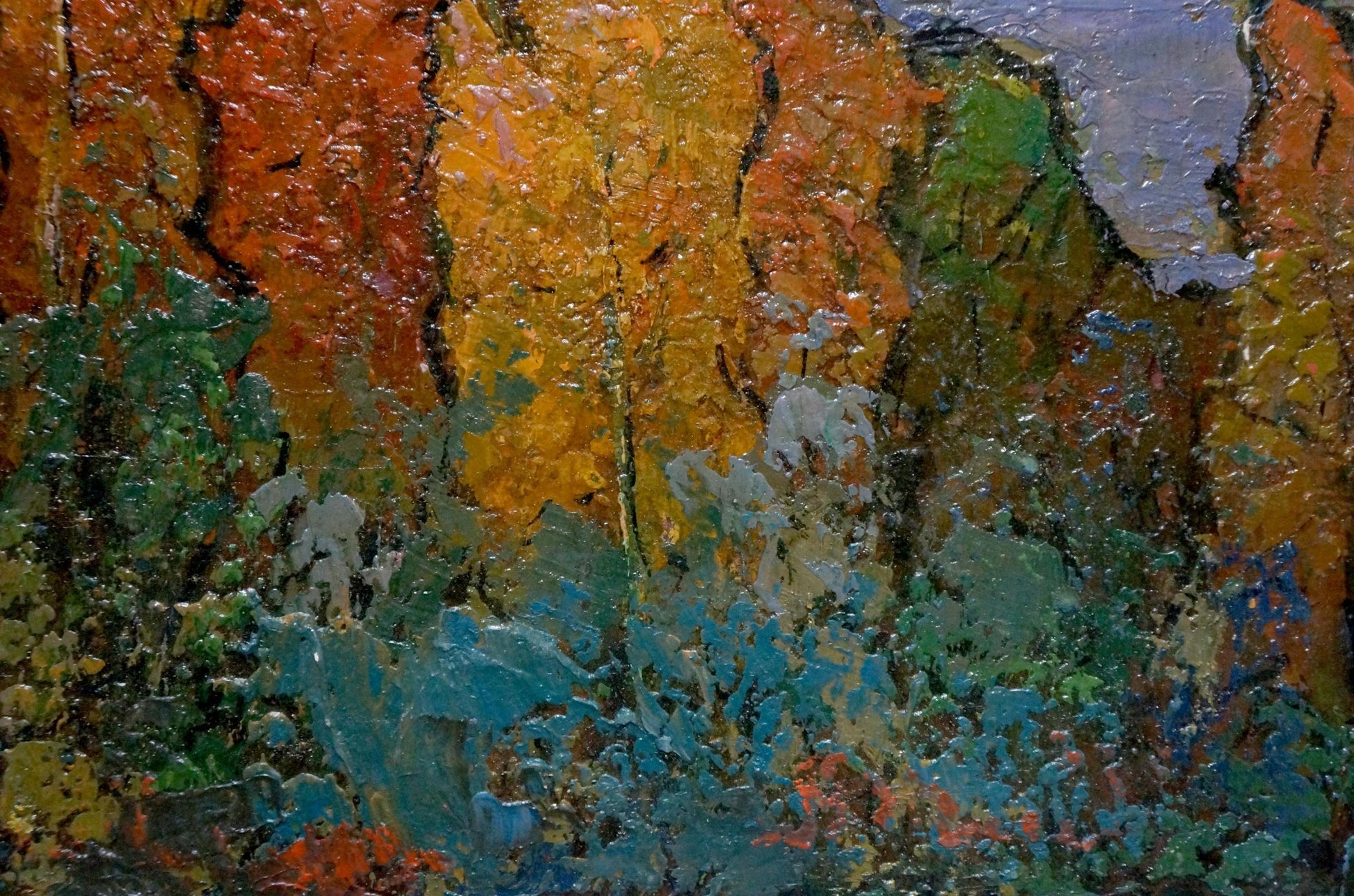 Vibrant impressionist oil landscape by Konstantinopolskiy Adolf Markovich