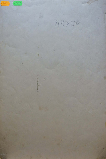 Faded off-white paper back of Oil painting Girl on the beach by Vyacheslav Andreevich Fedorov