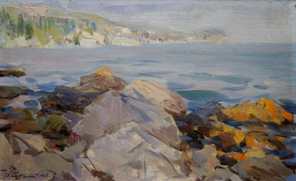 Oil painting of coastal scene by Bezugly Daniil Ivanovich