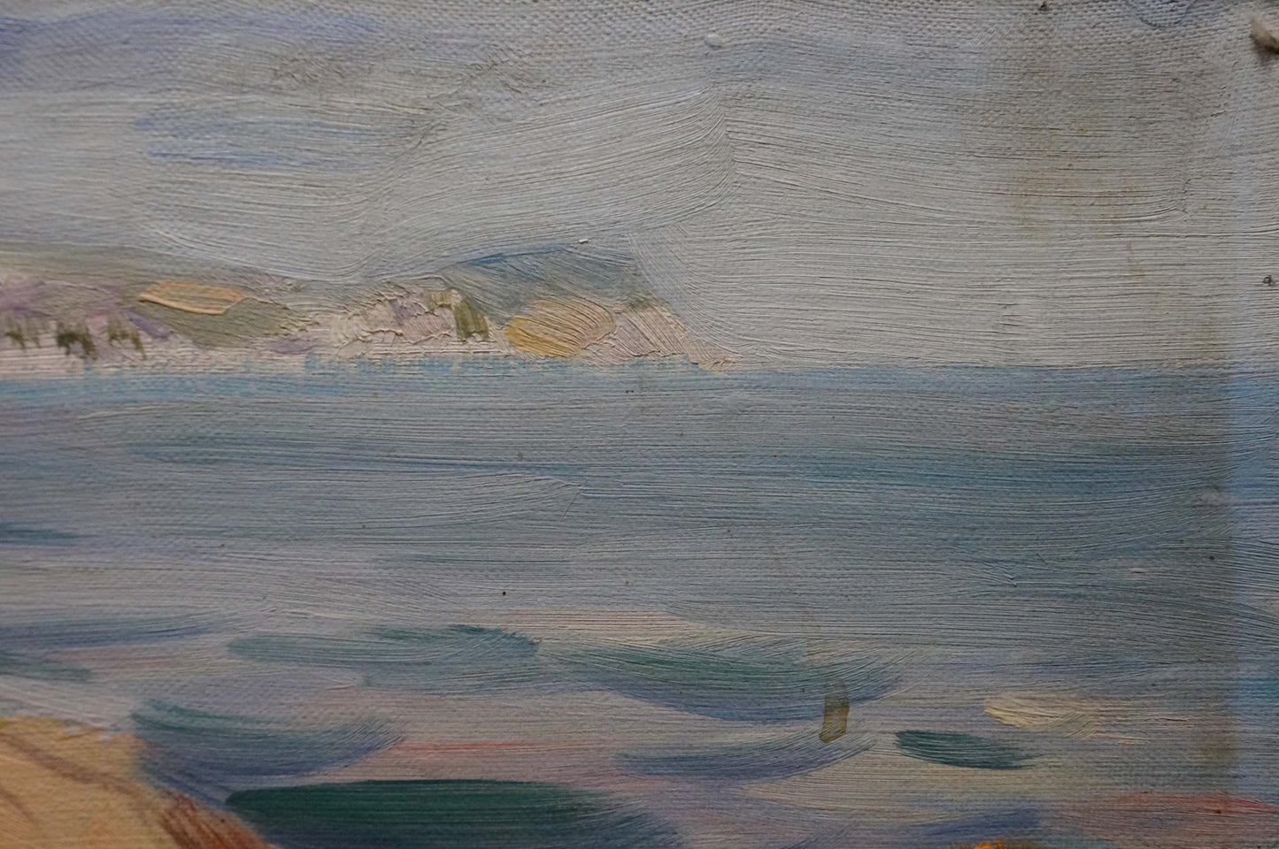 Textured oil painting of coastal sea view by Bezugly Daniil Ivanovich