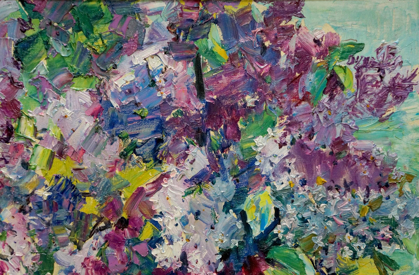 Oil painting of lilac blossoms by Polyakova Lyudmila Valentinovna