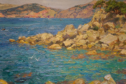 Oil painting Sea by Chegodar Vasily Dmitrievich: turquoise coastal scene