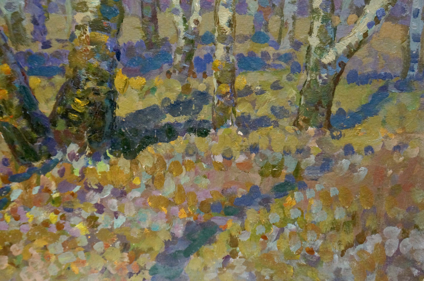 Oil painting Early spring by Ruban Grigory Savelievich, birch trees