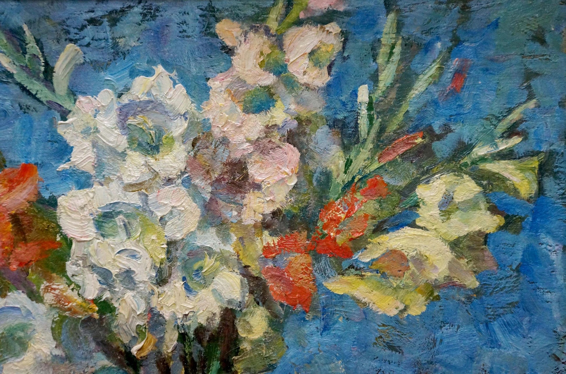 Vibrant impressionist oil painting of flowers by Syrovatka Dmitry Matveevich