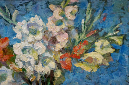 Vibrant impressionist oil painting of flowers by Syrovatka Dmitry Matveevich
