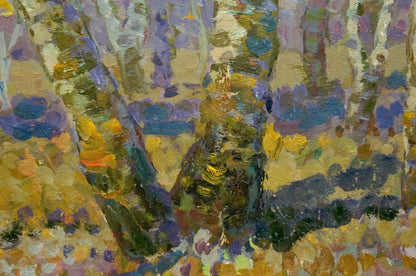 Oil painting Early spring by Ruban Grigory Savelievich, impressionist trees