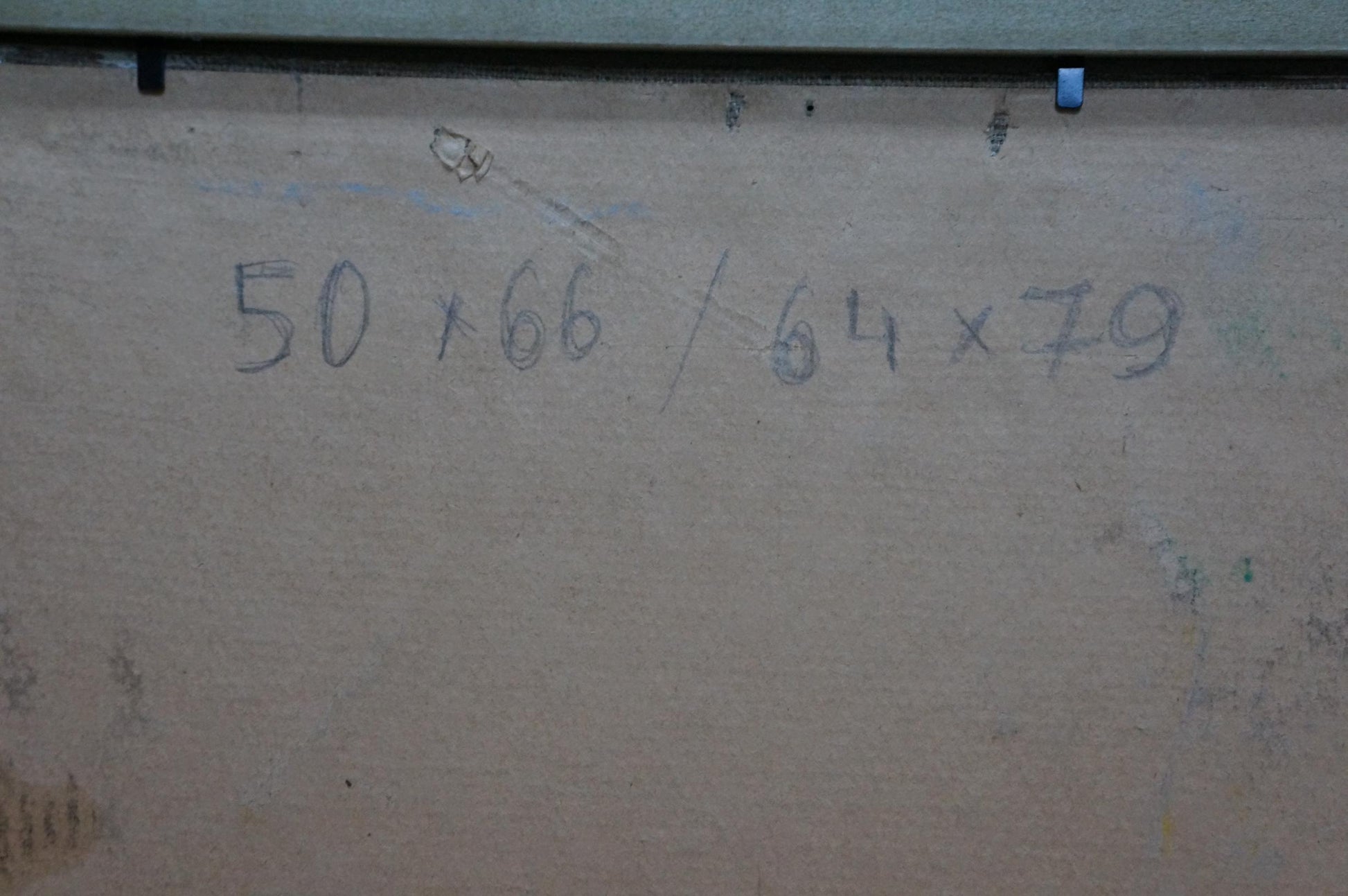 Faded gray chalk markings on textured concrete wall by Syrovatka Dmitry Matveevich