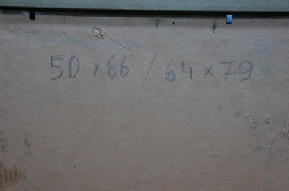 Faded gray chalk markings on textured concrete wall by Syrovatka Dmitry Matveevich