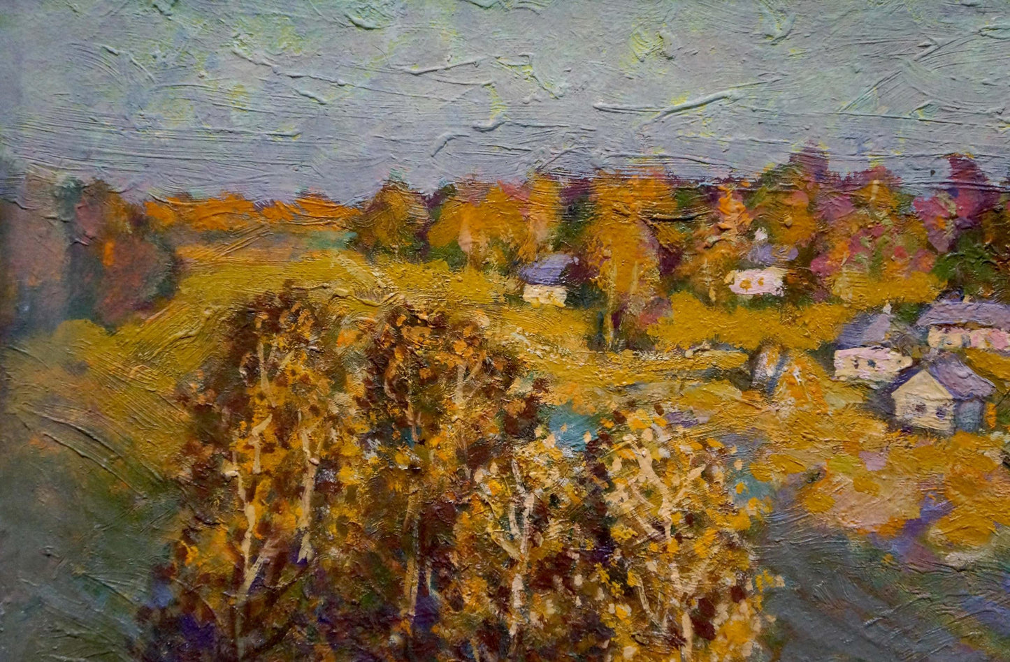 Oil painting Radiant day by Miroshnichenko Ivan Vasilievich, autumn village landscape
