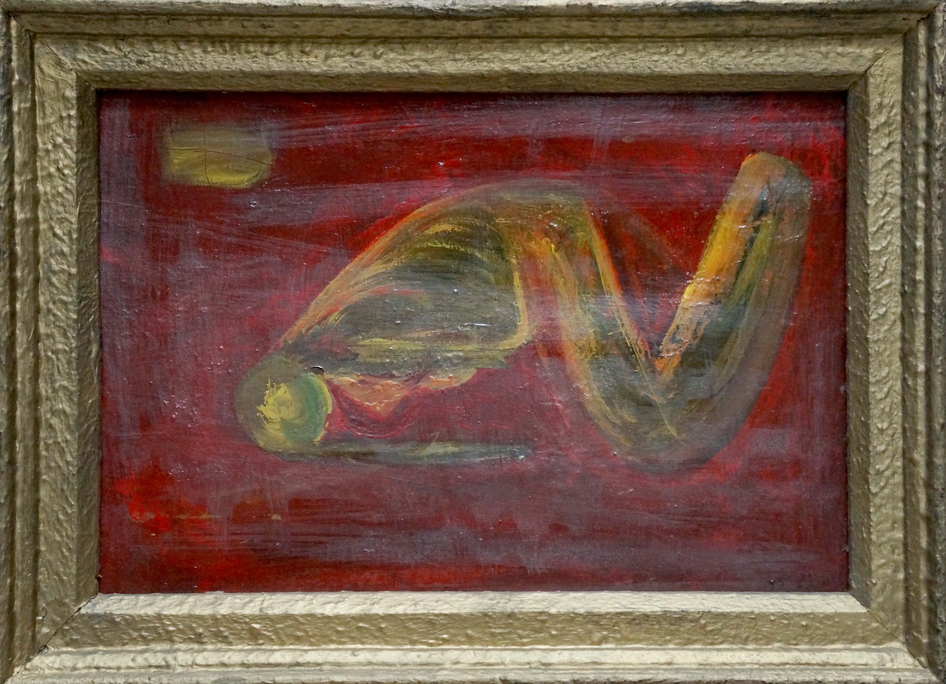 Oil painting Thoughts by Sirenko Valentin Stepanovich in gold frame
