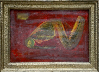 Oil painting Thoughts by Sirenko Valentin Stepanovich in gold frame
