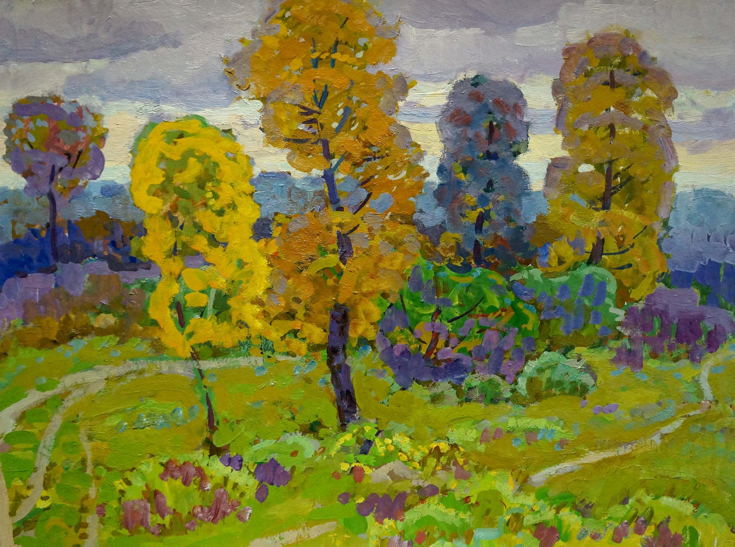 Vibrant Paths through the golden forest oil painting by Grigory Ruban