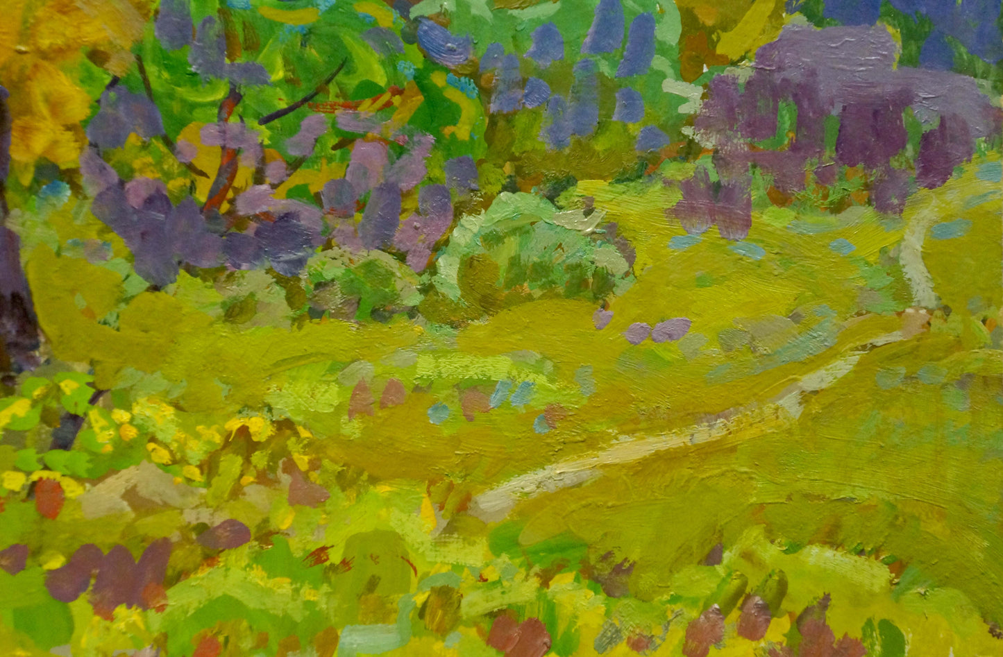 Vibrant impressionist oil painting Paths through the golden forest by Grigory Ruban