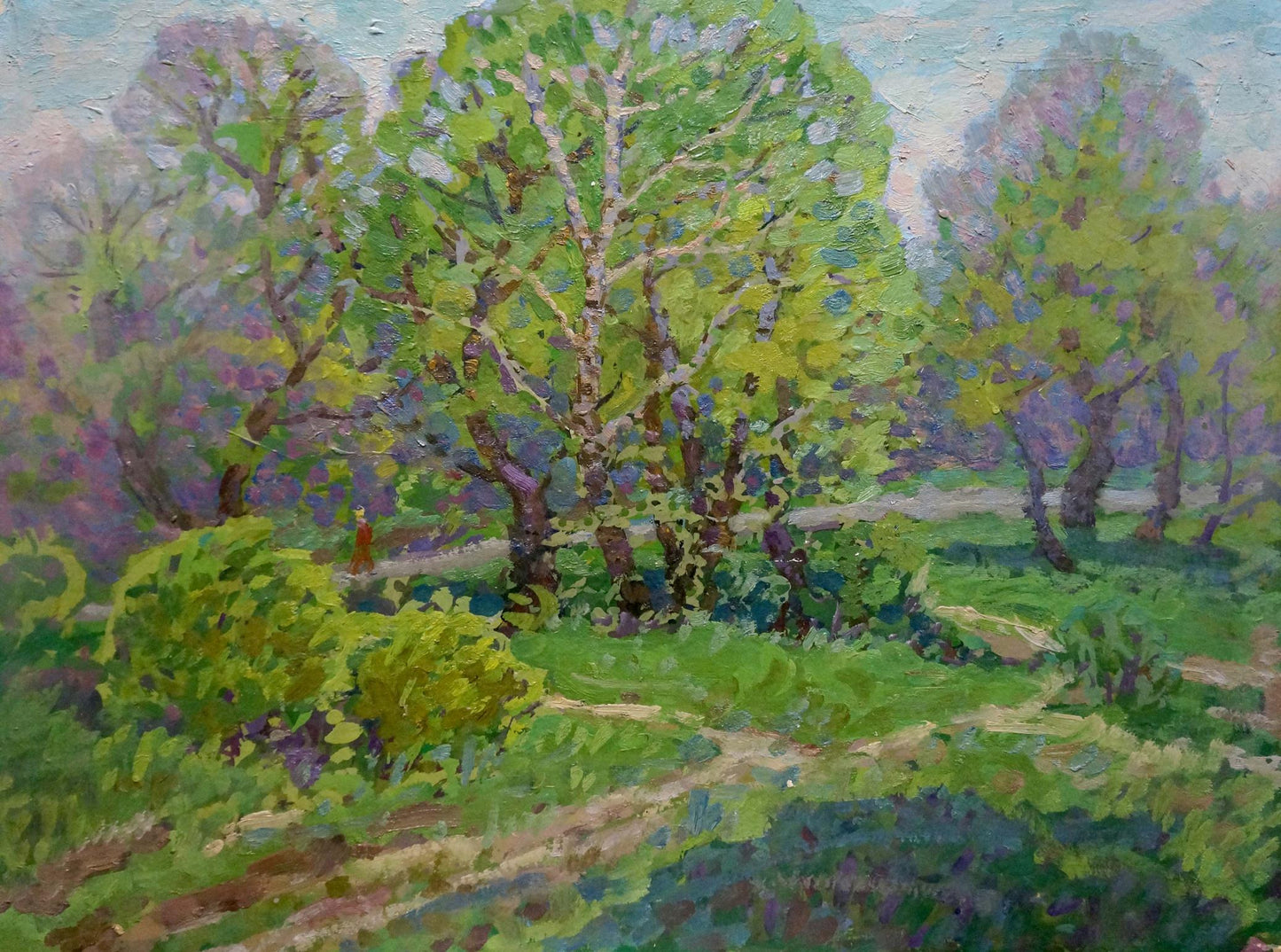 Vibrant impressionist oil painting Path in the Grove by Ruban Grigory Savelievich