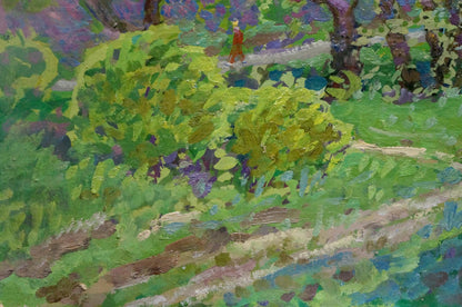 Vibrant impressionist oil painting Path in the Grove by Ruban Grigory Savelievich