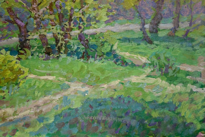 Vibrant impressionist oil painting Path in the Grove by Ruban Grigory Savelievich