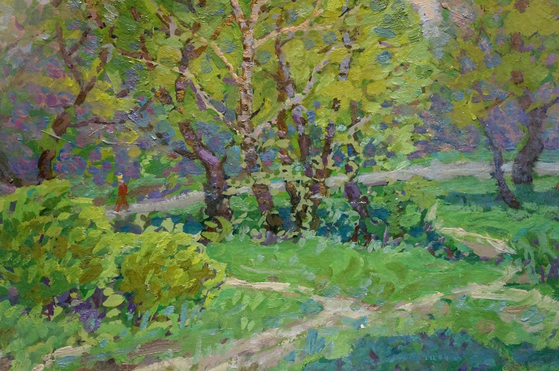 Vibrant impressionist oil painting Path in the Grove by Ruban Grigory Savelievich
