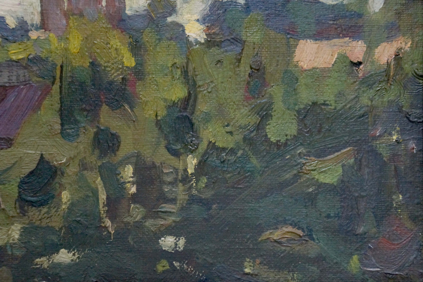 Abstract oil landscape painting with churches by Basanets Petr Alekseevich