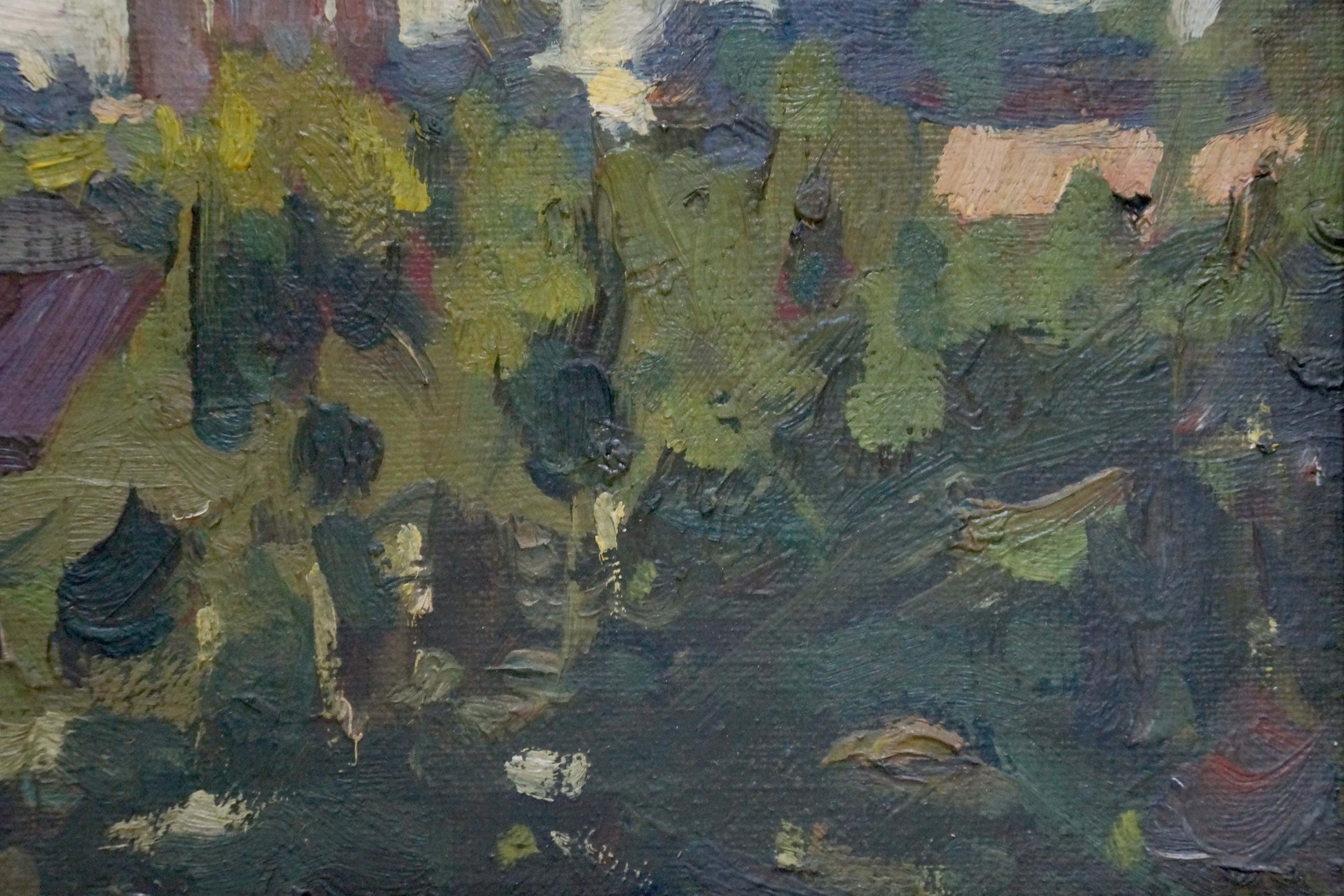 Abstract oil landscape painting with churches by Basanets Petr Alekseevich