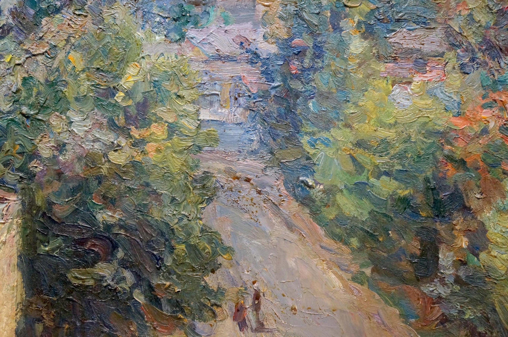 Migulko Viktor Vasilievich oil painting of textured impressionist path through lush foliage