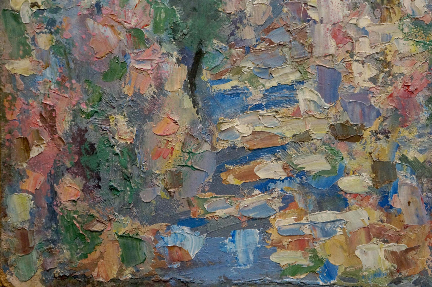Abstract oil painting Streets in the village by Karelin Vyacheslav