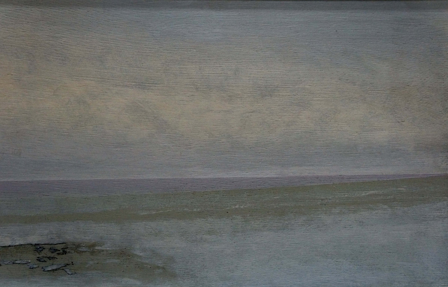 Painting Lonely man by Yuri Anatolievich Pliss serene minimalist seascape