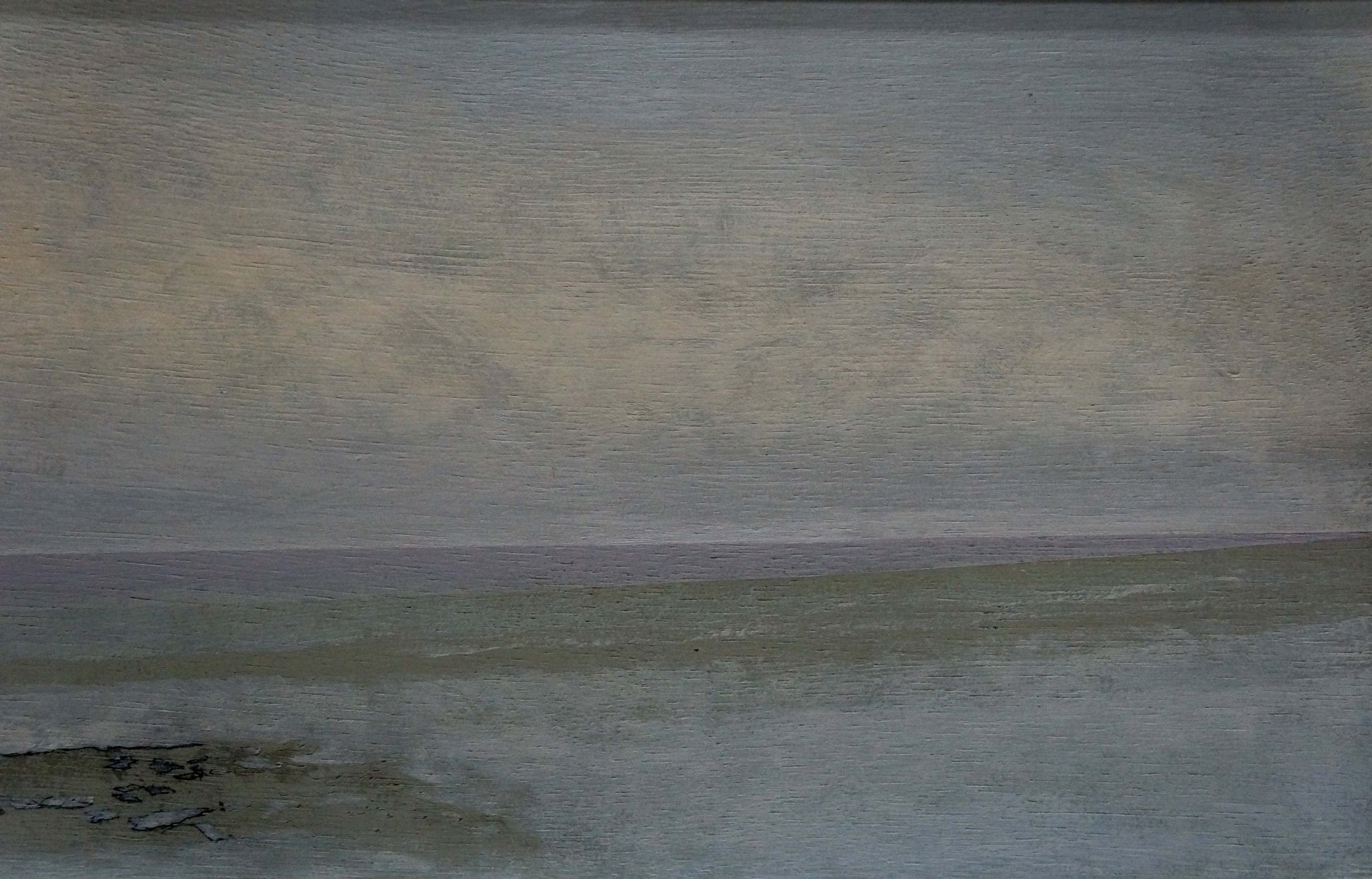 Painting Lonely man by Yuri Anatolievich Pliss serene minimalist seascape