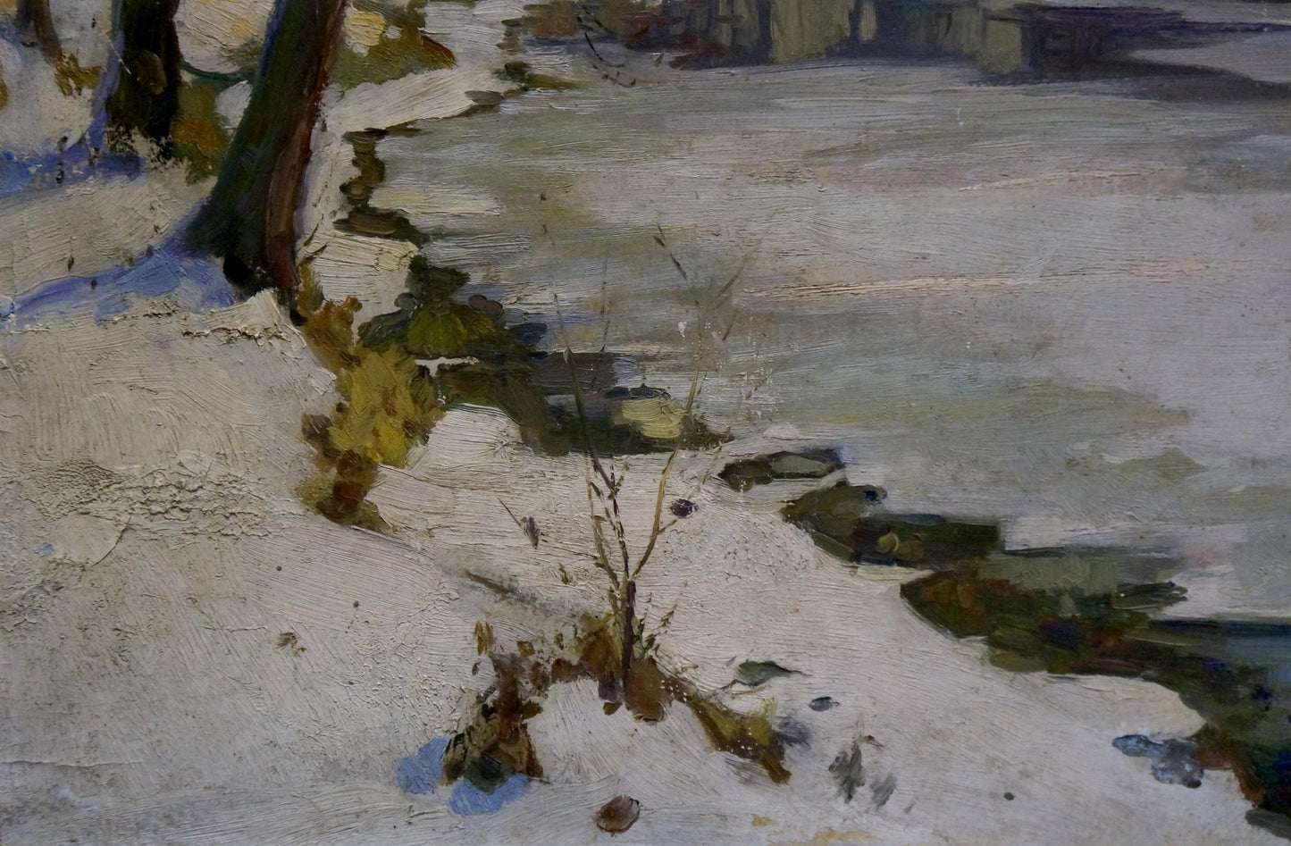 Oil painting of snowy winter landscape by Egorov Boris Kuzmich
