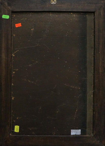 Dark worn wooden frame for oil painting Sunset over the sea
