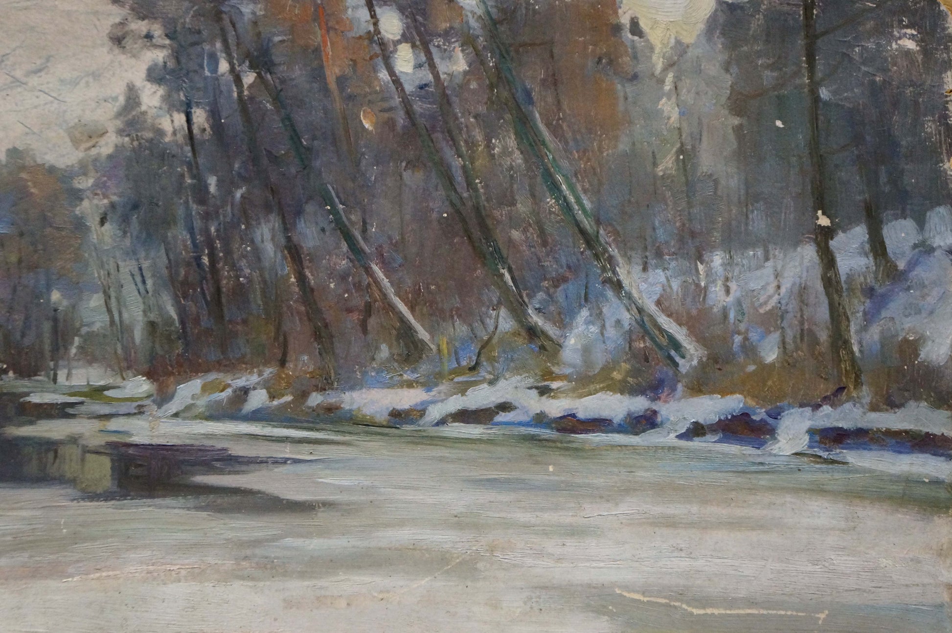 Oil painting of snowy forest by Egorov Boris Kuzmich